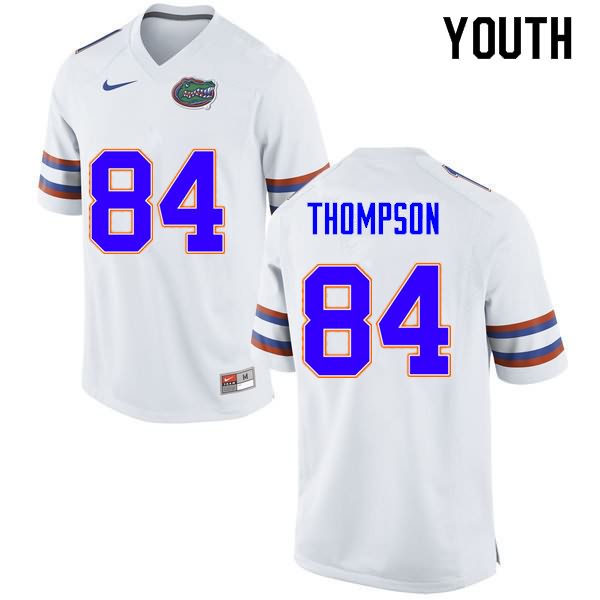 NCAA Florida Gators Trey Thompson Youth #84 Nike White Stitched Authentic College Football Jersey OTU1164TY